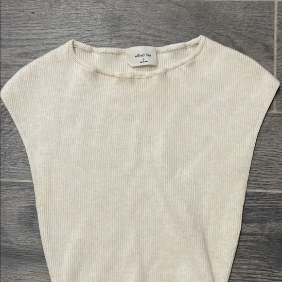 Wilfred Free Cream Ribbed Dress - Picture 4 of 6